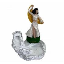 Incensário Cascata Cigana Branca em Resina 13 Cm Incensário Cascata Cigana Branca em Resina 13 Cm