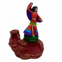 Incensário Cascata Cigana Colorida em Resina 13 Cm
