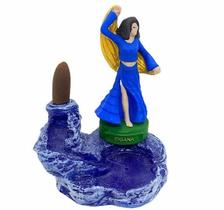 Incensário Cascata Cigana ul Escura 13 Cm Resina