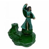 Incensário Cascata Cigana Verde em Resina 13 Cm Incensário Cascata Cigana Verde em Resina 13 Cm