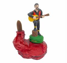 Incensário cascata Cigano preto e vermelho 13cm resina