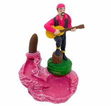 Incensário cascata Cigano rosa 13 cm resina