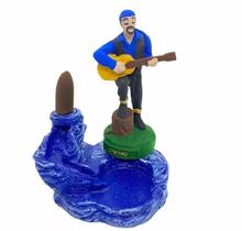 Incensário Cascata Cigano ul Escuro 13 Cm Resina