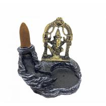 Incensário Cascata Cinza Ganesh Portal Metal Dourado 10 Cm Incensário Cascata Cinza Ganesh Portal Metal Dourado 10 Cm