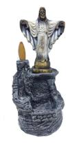 Incensário cascata de fumaça c/ mini orixa oxala 9cm - un Incensário cascata de fumaça c/ mini orixa oxala 9cm - un