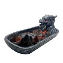 Incensário Cascata Dragão - 16cm em Resina