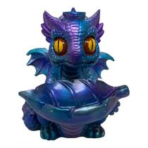 Incensário Cascata Dragão Baby Azul 12 cm Resina - Lua Mística - 100% Original - Loja Oficial