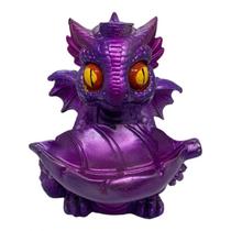 Incensário Cascata Dragão Baby Lilás 12 Cm Resina