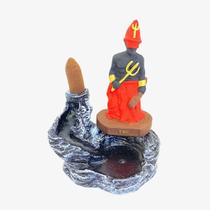 Incensário cascata Exu orixá 12 cm resina