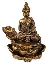 Incensário Cascata Flor De Lotus Buda Hindu Meditando - Wp Resinas