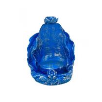 Incensário Cascata Folha 11 cm Universal Azul Claro em Resina