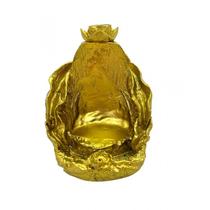 Incensário Cascata Folha 11 cm Universal Dourado Resina