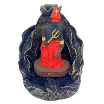 Incensário Cascata Folha Exú 12 Cm Dourado Envelhecido Em