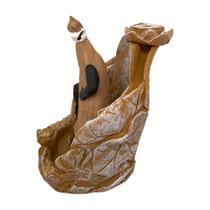 Incensário Cascata Folha Obaluaê 12 Cm Palha Em Resina