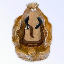 Incensário cascata Folha Obaluaê 12 cm palha em resina Incensário cascata Folha Obaluaê 12 cm palha em resina