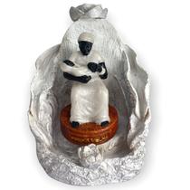 Incensário Cascata Folha Preta Velha 12 Cm Branco Em Resina Incensário Cascata Folha Preta Velha 12 Cm Branco Em Resina