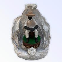 Incensário cascata Folha Preto velho 12 cm branco em resina Incensário cascata Folha Preto velho 12 cm branco em resina