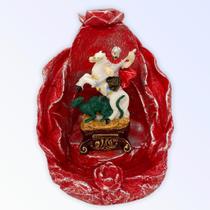 Incensário cascata Folha São Jorge 12 cm vermelho em resina