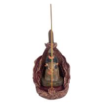 Incensário Cascata Folha Xangô 12 Cm Marrom Em Resina