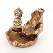 Incensário Cascata Fumaça Buda Rezando Folha + Incenso 13088