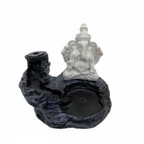 Incensário Cascata Ganesha Preto e Branco em Resina 10 Cm Incensário Cascata Ganesha Preto e Branco em Resina 10 Cm