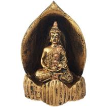 Incensario Cascata Gruta de Resina Buda Hindu Meditando - Decore Casa