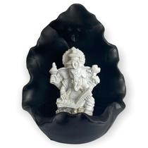 Incensário cascata Gruta Folha Ganesh Livro Branco e preto 11 cm em resina - 47186 Incensário cascata Gruta Folha Ganesh Livro Branco e preto 11 cm em resina - 47186
