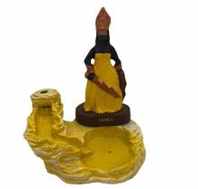 Incensário cascata Iansã amarela 12cm resina