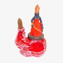 Incensário cascata Iansã vermelha 12 cm resina