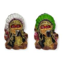 Incensário Cascata Índio Caboclo 15,5cm Resina-Selecione Cor Incensário Cascata Índio Caboclo 15,5cm Resina-Selecione Cor