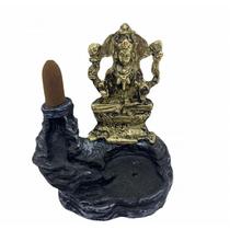 Incensário Cascata Lakshimi Metal Dourado em Resina 11 Cm