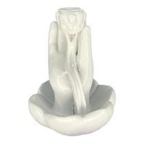 Incensário Cascata Mão Espiritual Resina 10Cm-Escolha A Cor