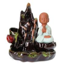 Incensário Cascata Monge na Montanha Zen 15cm Incensário Cascata Monge na Montanha Zen 15cm