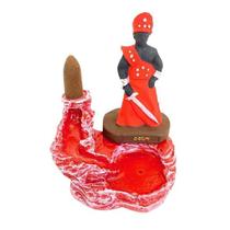 Incensário Cascata Ogum Vermelho 12 Cm Resina Incensário Cascata Ogum Vermelho 12 Cm Resina