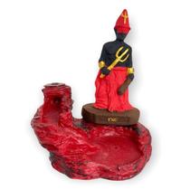 Incensário Cascata Orixá Exu Escultura em Resina 12 Cm
