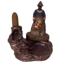 Incensário Cascata Orixá Xangô Em Resina 12 Cm-Escolha A Cor