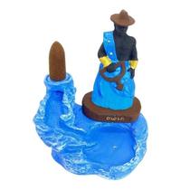 Incensário Cascata Oxossi ul 12 Cm Resina