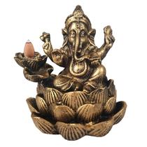 Incensário Cascata Para Incenso Cone Backflow Esotérico Flor de Lotus Ganesha