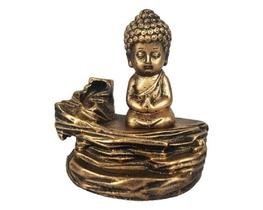 Incensário Cascata Pedra Buda Menino Orando Zen 10 cm altura Incensário Cascata Pedra Buda Menino Orando Zen 10 cm altura