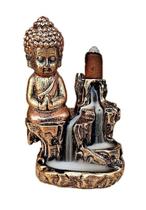 INCENSARIO CASCATA PEDRA BUDA MENINO ZEN Chakras Meditando - Decore Casa