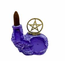 Incensário Cascata Pentagrama Metal Dourado Resina 7 Cm Incensário Cascata Pentagrama Metal Dourado Resina 7 Cm