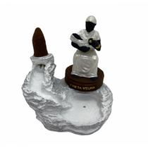 Incensário Cascata Preta Velha em Resina 12 Cm