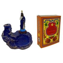 Incensario Cascata Santa Sarah Azul 10 cm + 10 incensos Incensario Cascata Santa Sarah Azul 10 cm + 10 incensos