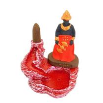 Incensário Cascata Xangô Vermelho 12 Cm Resina