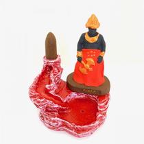 Incensário Cascata Xangô Vermelho em Resina 12 Cm Incensário Cascata Xangô Vermelho em Resina 12 Cm