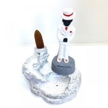 Incensário Cascata Zé Pelintra Branco em Resina 12 Cm Incensário Cascata Zé Pelintra Branco em Resina 12 Cm