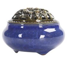 Incensário De Cerâmica Turíbulo De Mesa Porta Incenso Queimador Defumador Incensário De Cerâmica Turíbulo De Mesa Porta Incenso Queimador Defumador