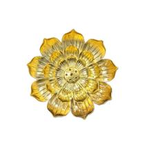 Incensario de Metal Magnetico Flor de Lotus Dourado Incensario de Metal Magnetico Flor de Lotus Dourado