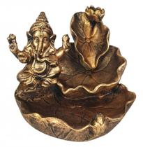 Incensario De Resina Cascata Folha Ganesha - Decore Casa