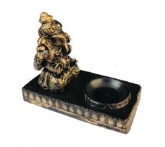 Incensário de resina ganesha retangular detalhista Incensário de resina ganesha retangular detalhista